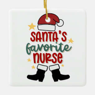 Custom Santa's Favourite Nurse Ornament