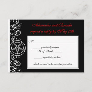 Custom Satanic Wedding Response Cards RSVP