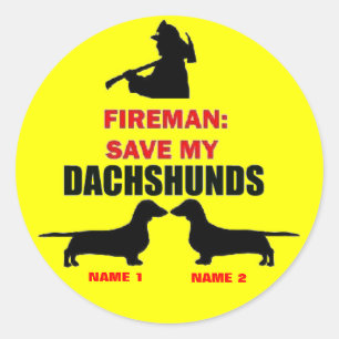 Custom Save My Dachshunds Classic Round Sticker