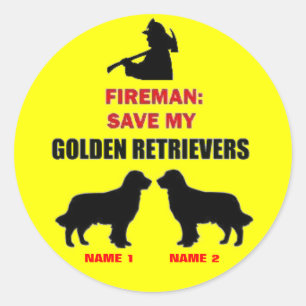 Custom Save My Golden Retrievers Classic Round Sticker