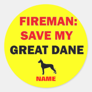 Custom Save My Great Dane Classic Round Sticker