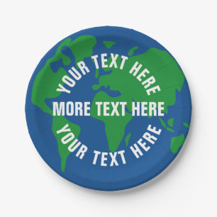 Custom save planet earth paper dinner plates