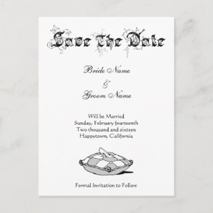 Custom Save the Date Cinderella Slipper Greys Announcement Postcard