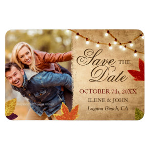 Custom Save the Date Magnets Fall Wedding