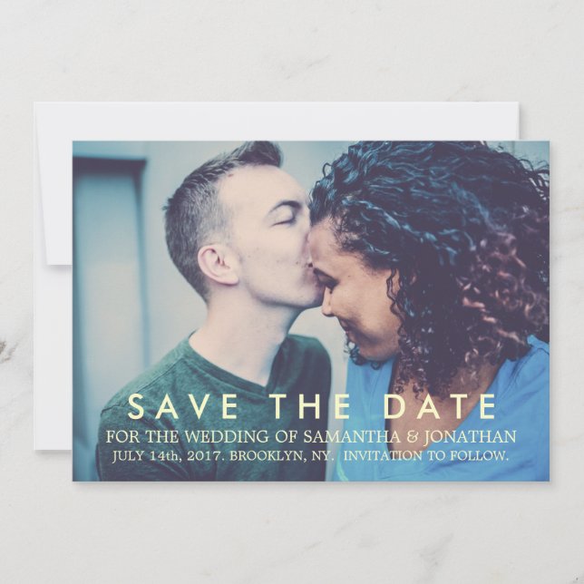 Custom Save the Date Modern Wedding Card (Front)