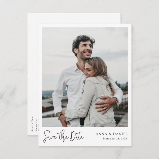 Custom Save the Date Photo Postcard Template (Front/Back)