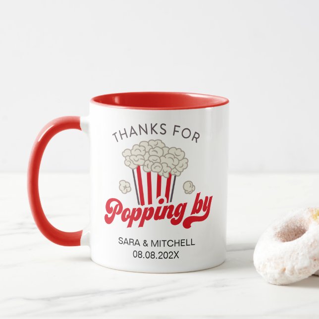 Custom Save the Date Popcorn Mug (With Donut)
