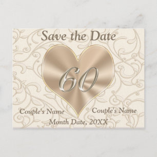 Custom Save the Date Post Card 60th Anniversary
