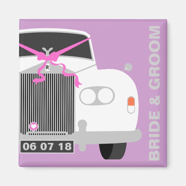 Custom Save the date Wedding Car favour Magnet (Front)