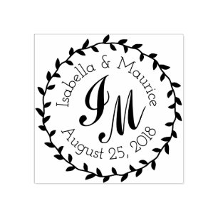 Custom Save the Date Wedding Rubber Stamp round