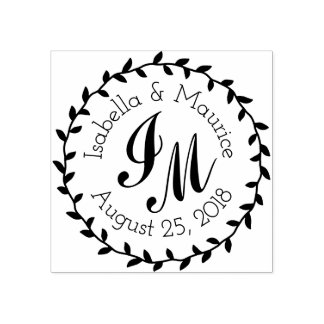 Custom Save the Date Wedding Rubber Stamp round