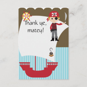 Custom Savvy Pirate Thank You Card