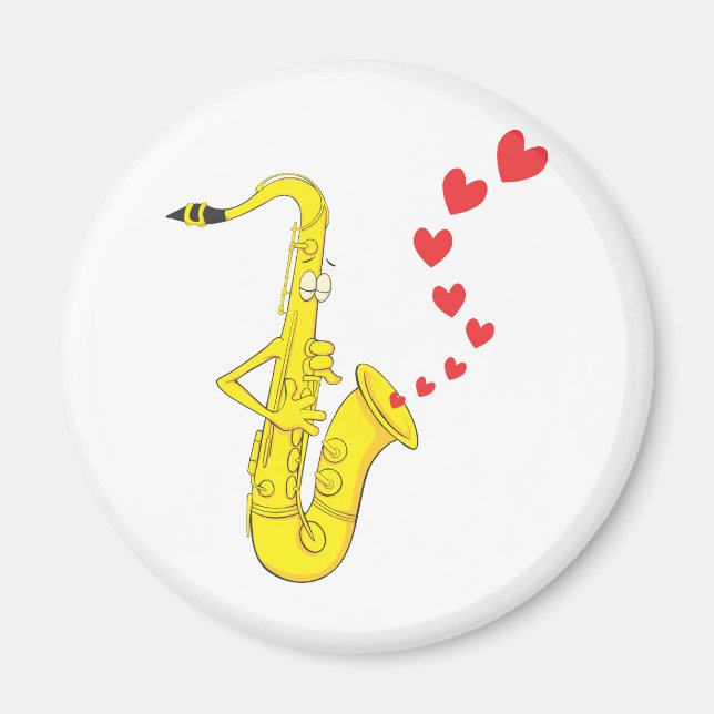 Custom Saxophone Serenading Love Magnet (Front)