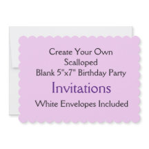 Custom Scalloped Shape Birthday Party Invitations