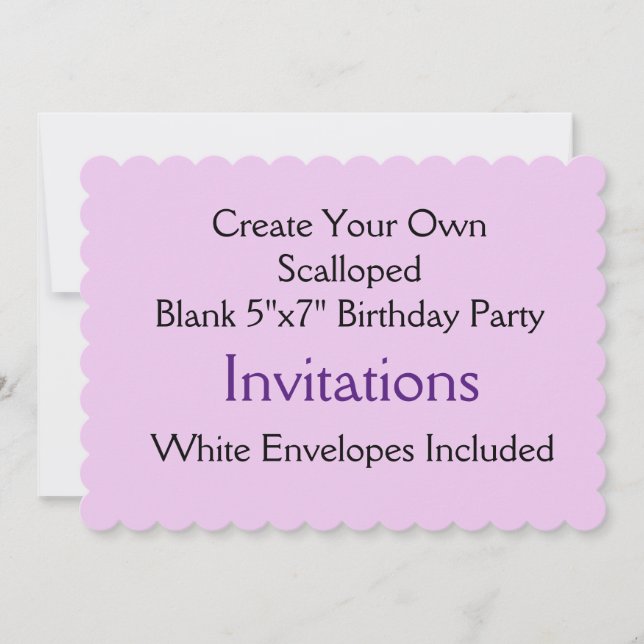 Custom Scalloped Shape Birthday Party Invitations (Front)