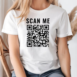 Custom Scan QR Code Scannable Web Address Or Link T-Shirt