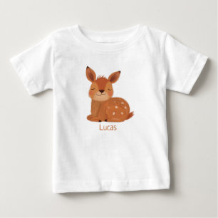 Custom Scandi Folk Deer Baby T-Shirt