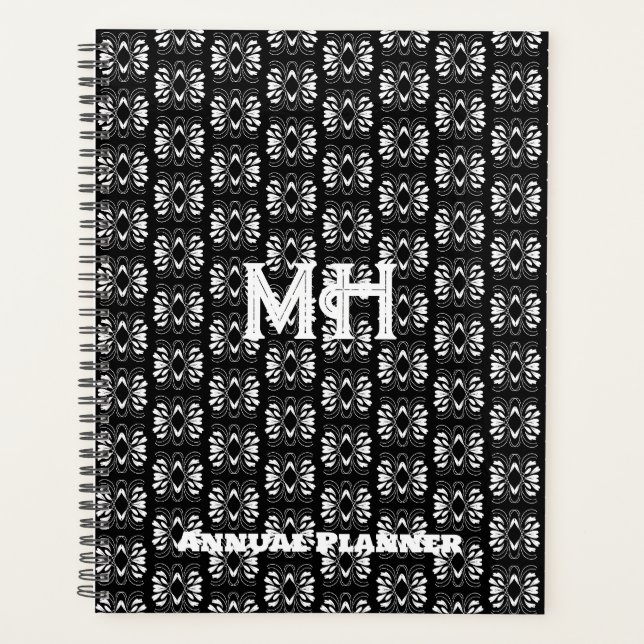Custom Scandinavian Black and White Modern Design Planner (Front)