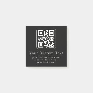 Custom Scannable QR Code   Modern Return Address Post-it Notes