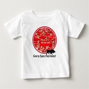 Custom scarf, San Fermin encierro, bull run logo, Baby T-Shirt