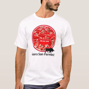Custom scarf, San Fermin encierro, bull run logo, T-Shirt