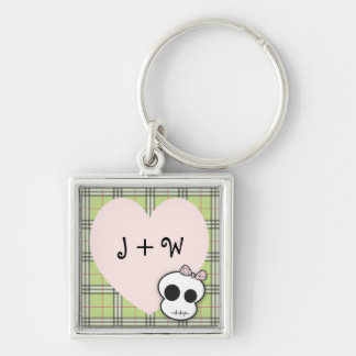 Custom Scary Love Valentine: Chartreuse Key Ring