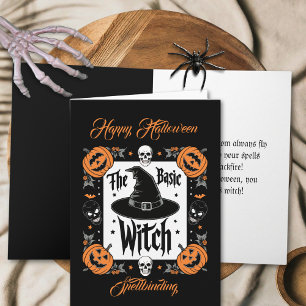 Custom Scary Pumpkin Spooky Basic Witch Halloween Card
