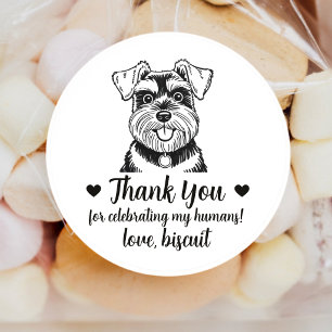 Custom Schnauzer Dog Wedding Favour Stickers