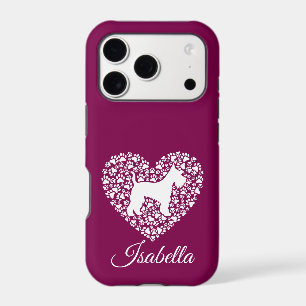 Custom Schnauzer Heart Paws Print - Dog Lover