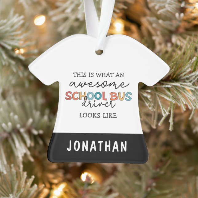 Custom School Bus Driver Appreciation Funny Gift Ornament (Tree)