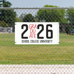 Custom School Colours Class Year Graduation Banner
