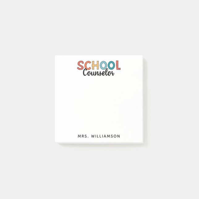 Custom School Counsellor Appreciation Gifts Post-it Notes (Front)