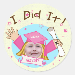 Custom School Girl's Grad Graduation Stickers
