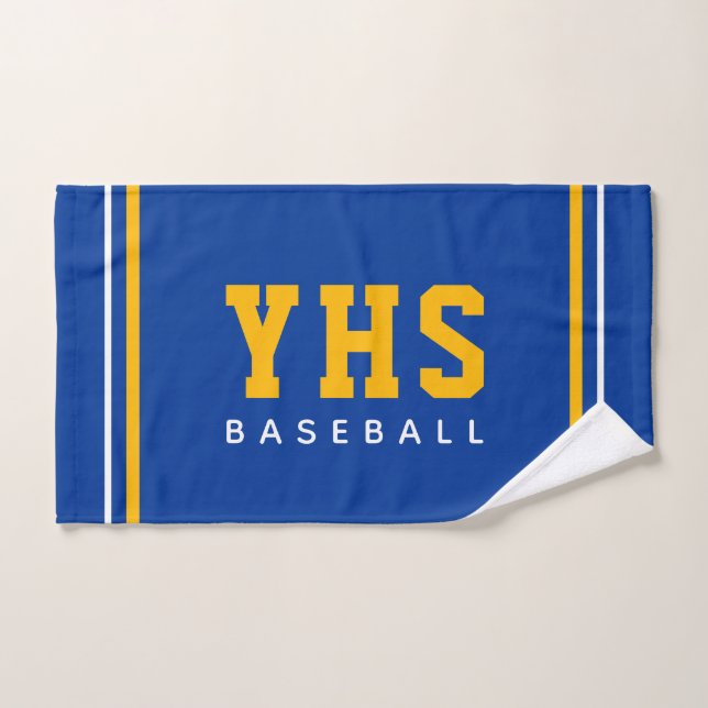 Custom School Initials Baseball Team Sports Hand Towel (Hand Towel)