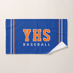 Custom School Initials Baseball Team Sports Hand Towel