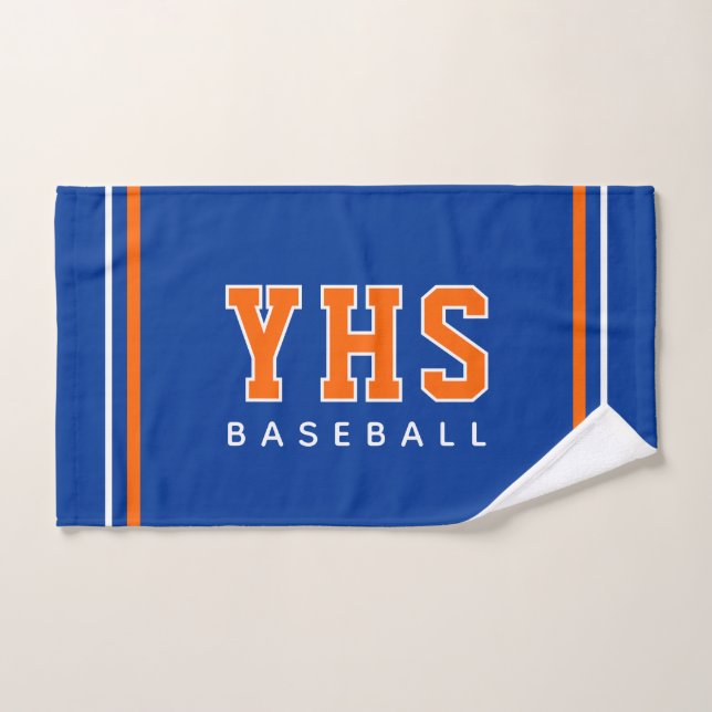 Custom School Initials Baseball Team Sports Hand Towel (Hand Towel)