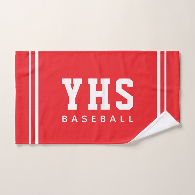 Custom School Initials Baseball Team Sports Hand Towel (Hand Towel)