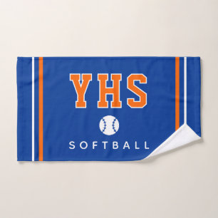 Custom School Initials Softball Sport Team Gift Ha Hand Towel