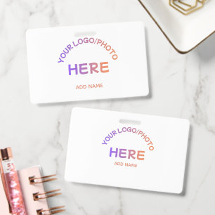 Custom School Logo Front Back Name Badge ID Badge