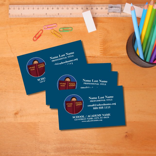 Custom School Logo | Professional Business Card (Creator Uploaded)