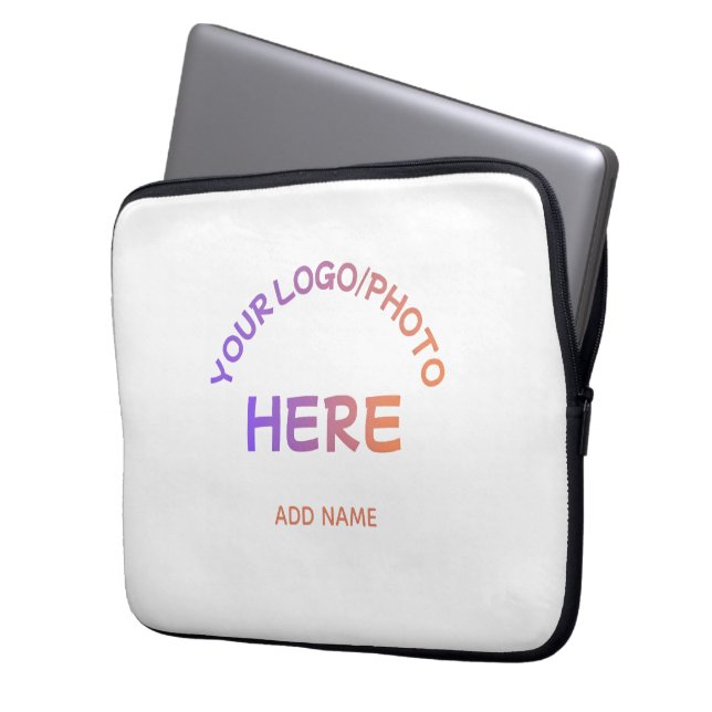 Custom School Logo Text Laptop Sleeve (Front Left)