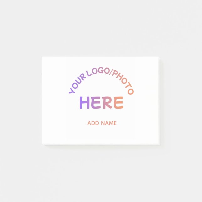 Custom School Logo Text Post it Notes (Front)