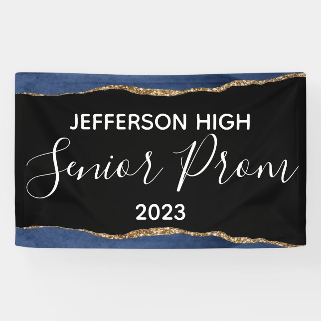 Custom School Name Prom Banner Entrance Elegant  (Horizontal)