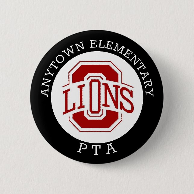 Custom school pta pin button for volunteers (Front)