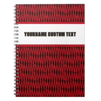 CUSTOM School Spirit Sporty Diamonds | Red & Black Notebook