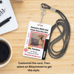 Custom School Teacher Staff Identification Badge ID Badge