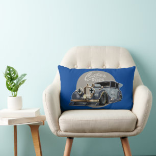 Custom sci-fi retro race car lumbar cushion