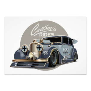 Custom sci-fi retro race car photo print