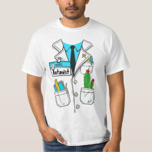 Custom Science Botanist Name Tag Lab Coat Costume T-Shirt