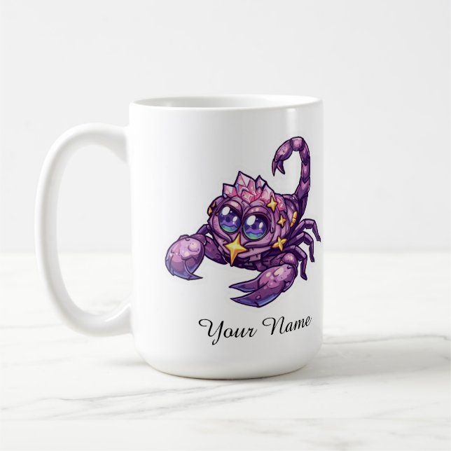 Custom Scorpio Celestial Zodiac Sticker -Gift Idea Coffee Mug (Left)